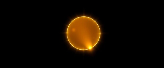 Naklejka premium Abstract black background with gold glowing circle, radiating light, black gold, night