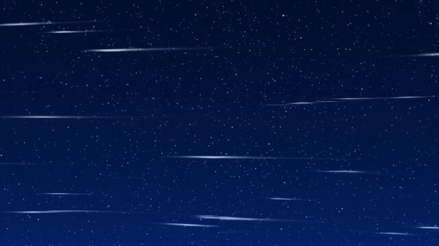 A deep blue cosmic background with star particles slowly drifting across space.