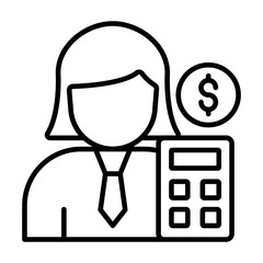 Female Accountant Icon