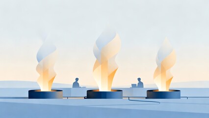 Generative AI symbolizing innovative energy sources and productivity.