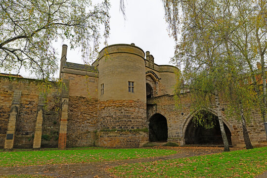 Exterior wall and entrance to Nottingham Castle.