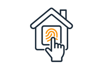 Obraz premium Biometric fingerprint scanning system for smart home security and property access control