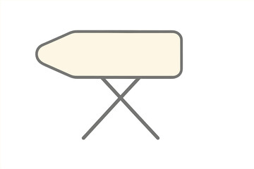 Simple flat design of a domestic ironing board used for pressing clothes and fabrics in a home setting