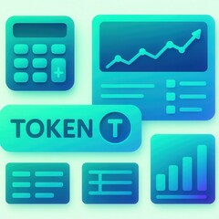 Innovative digital interface showcasing financial analysis metrics with color gradients emphasizing token economy and data visualization principles connected to performance tracking