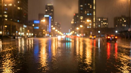 Rainy City Night Lights
