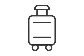 Obraz premium Rolling luggage suitcase with handle and wheels, essential equipment for international travel and vacation trips