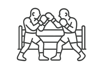 Two boxers fighting in a ring during a competitive match or training session