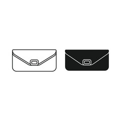 Simple outline and silhouette of a modern clutch bag