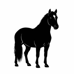 Black horse silhouette vector illustration isolated on a white background.