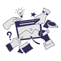 Work activity flow in simple vector style