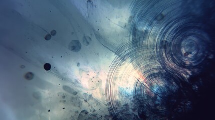 Abstract design with swirling patterns and soft, muted colors. Textured surface with circular movement present.