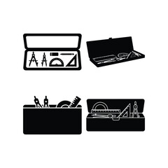 Utility Tool Container Silhouette Vector Set