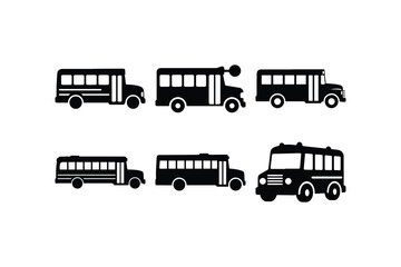 Vehicle Transport Outline Silhouette Vector Set