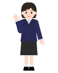 OKサインを出す女の子