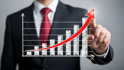 Visualize your business growth strategy with a financial chart showing upward trends and increased profits with this professional graphic