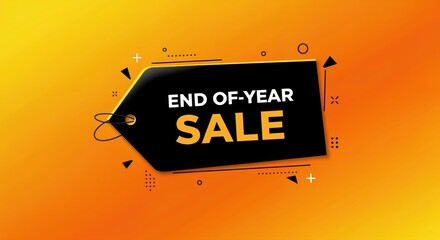 End of Year Sale: Bold, striking End-of-Year Sale tag. Evokes a sense of excitement and urgency to capture attention and promote special offers.