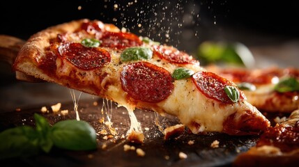 Hot pepperoni pizza