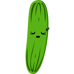 Cute Cartoon Cucumber Character Illustration
