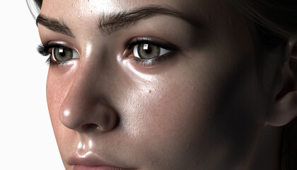 3D render. Human face art portrait
