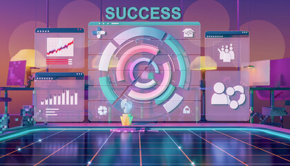 Design art concept abstract contemporary modern background business graphic idea. Work concept art design retro office poster icon hand team success digital ad artwork visual technology research job.
