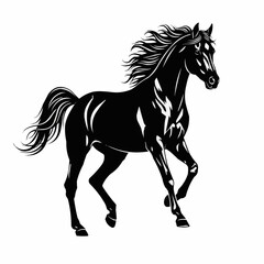 Elegant Black Horse Silhouette - A Symbol of Power and Grace.