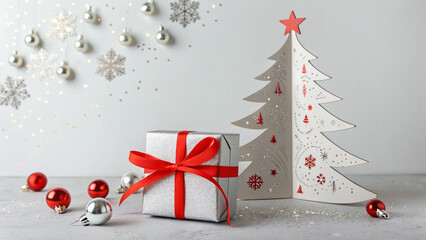 christmas tree with gift boxes