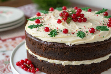 chocolate cake with cherries