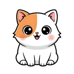 Cute baby cat with glossy eyes soft rounded face and premium kawai style cut kawai images jpg