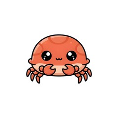 Little crab with tiny claws smooth simple shapes and cute kawai character look cut kawai images jpg