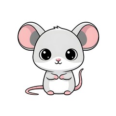 Little mouse with tiny tail adorable rounded face and premium minimal kawai style cut kawai images jpg