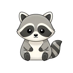 Little raccoon with mask face soft rounded shapes and charming kawai style cut kawai images jpg