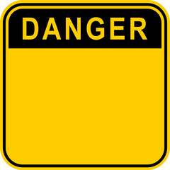 yellow warning sign with text