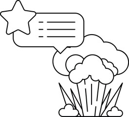 A star is above a box with a list of things