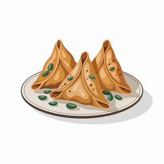 A tempting plate of crispy golden samosas is presented, capturing the essence of traditional cuisine and the joy of sharing delectable snacks among friends and family.