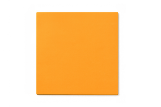 Orange sticky note or blank memo pad on transparent background for reminders, messages, and office concepts