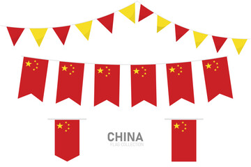 China national flag collection, Flag garlands festive bunting triangle banners and hanging flag