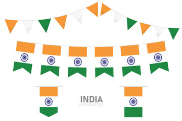 India national flag collection, Flag garlands festive bunting triangle banners and hanging flag