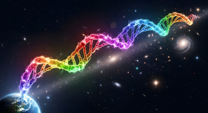 “DNA of Light”. Perfect for: Spiritual evolution visuals, healing science fusion art