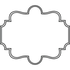 Ornate Decorative Frame Label With Double Outline And White Copy Space For Text Or Design Elements On Transparent Background Graphic Design Element