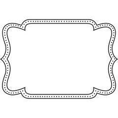 Ornate Decorative Label With Dotted Border And Curvy Sides Isolated On Transparent Background For Design Elements And Copy Space
