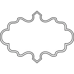 Ornate decorative frame with double outline on a transparent background elegant baroque style label element for graphic design and ornate inscription placeholder