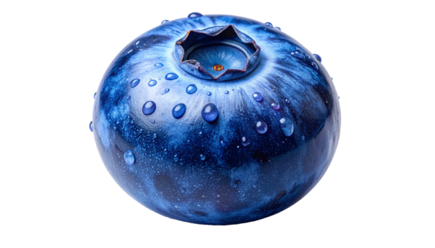 Blueberry isolated macro fruit presented in crisp high-resolution detail on a clean white background, showcasing natural texture, color, freshness, clarity, and simplicity suitable for food design, ed