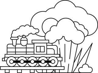 A train is going down a track with smoke coming out of the engine