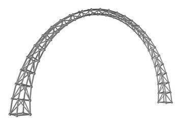 isolated metal truss stage arch. modular framework for concert, festival, and live event staging.