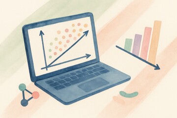 Analytical insight displayed on a sleek laptop showcasing data visualization through colorful charts and statistical graphs symbolizing business growth and innovative strategies