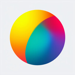 先進的な印象を与える円形カラフルロゴ、立体、ビジネス、IT、デジタル、メディア、フラットデザイン、シンプルで洗練されたイメージのロゴ風素材