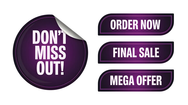 Purple promotional graphic with order now final sale and mega offer text on black background
