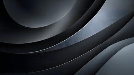 ia generated. Abstract design with overlapping wavy shapes in dark gray and black tones, creating modern texture and visual depth.