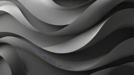 Obraz premium ia generated. Abstract design with overlapping wavy shapes in dark gray and black tones, creating modern texture and visual depth.