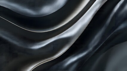 ia generated. Abstract design with overlapping wavy shapes in dark gray and black tones, creating modern texture and visual depth.